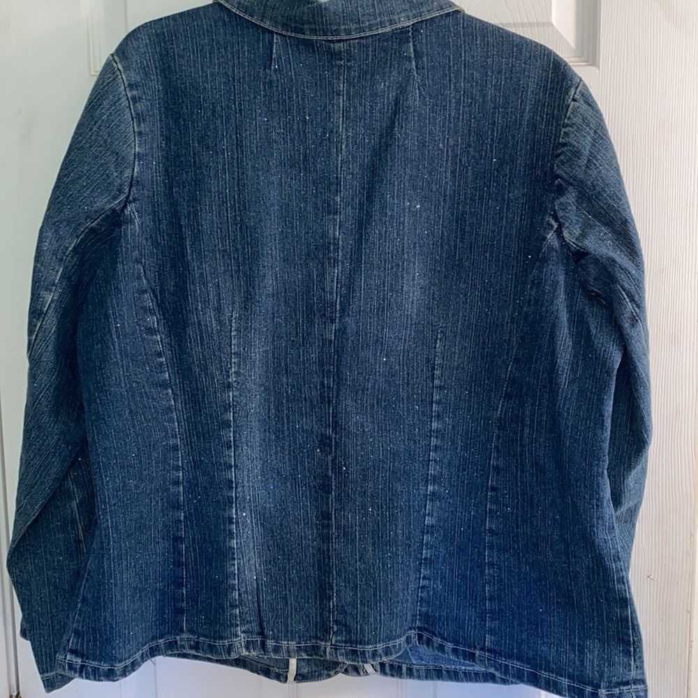 Goddess Blue Jean Jacket with sparkles! 2X - Picture 8 of 9